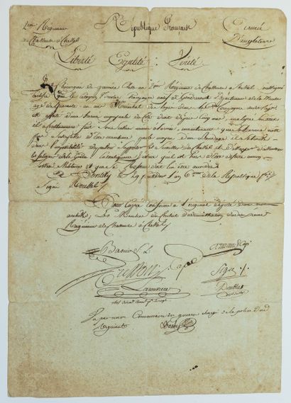 null MORBIHAN. 1798. ARMÉE D’ANGLETERRE. Congé signé du Général MICHAUD (Claude-Ignace-François;...
