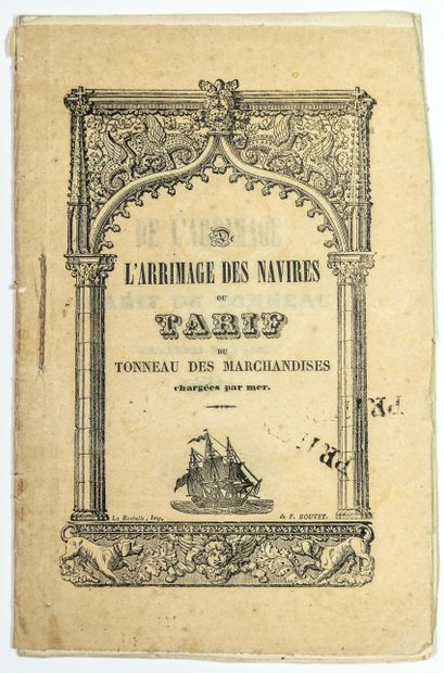 null MARINE. 1841 « DE L’ARRIMAGE DES NAVIRES ou TARIF du Tonneau des Marchandises...