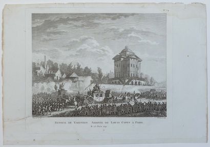 null THE ESCAPE FROM VARENNES. 2 Engravings of the Series of the Historical Tables...