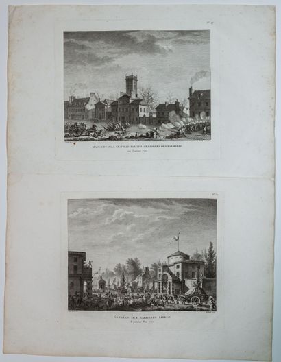 null DOUANE. 1791. 2 Engravings of the Series of the Historical Tables of the French...