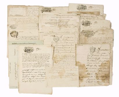 null HAUTE-SAVOIE. SAÔNE-ET-LOIRE. Plus de 65 Documents et quelques lettres, de 1710...