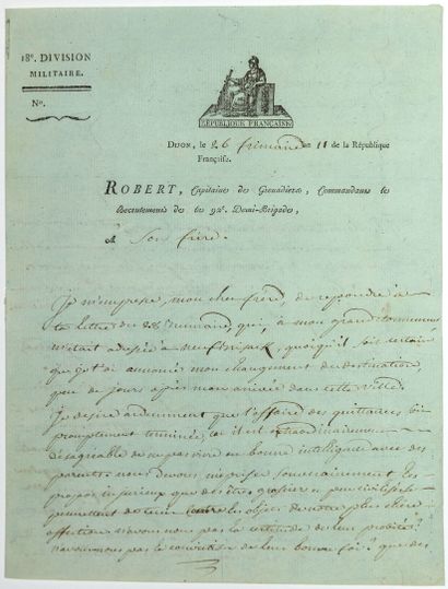 null ROBERT (Louis Benoit) Nenerbes/ Vaucluse 1772 - 1831 - Général et Baron d’Empire...