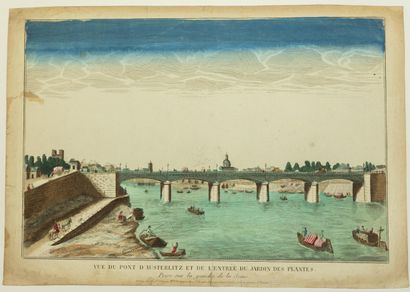 null PARIS. Engraving: "View of the AUSTERLITZ BRIDGE and the entrance to the Jardin...