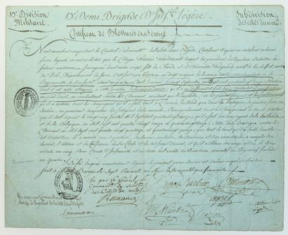 null Général ROMAND (Balthazar) Grenoble 1749 - Angers 1811 : Pièce signée « ROMAND »...