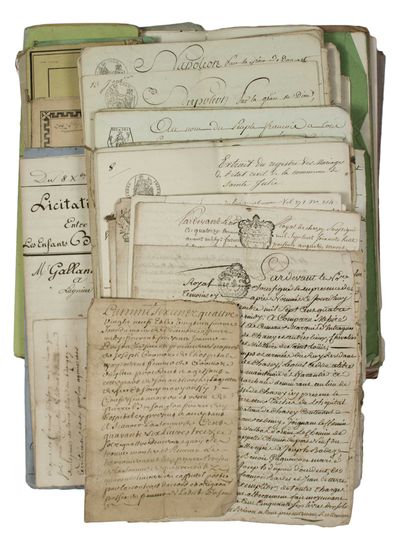 null CHAZET-SUR-AIN (01). 87 Papiers de 1760 à 1899 concernant la famille de François...