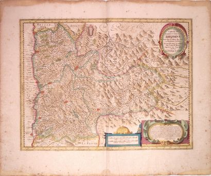 null Map XVIIe s. : " Map and general description of DAUPHINÉ with the borders of...