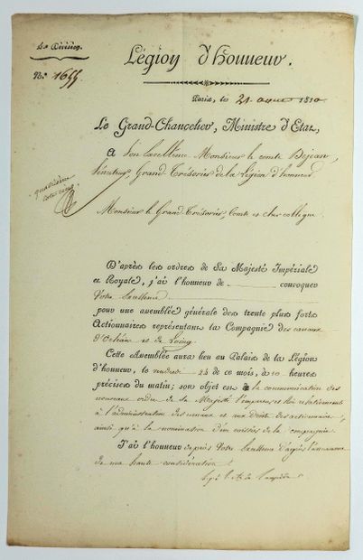 null COUNT DEJEAN. SHARES of the Company of the CANALS OF ORLEANS and LOING given...
