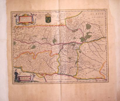 null 17th century map: LYONNAIS, FOREST, BEAUJOLAIS AND MACONNAIS. "LIONNOIS, Forest,...