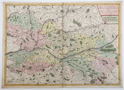 null 1780 "MAP OF THE PROVINCES OF ANJOU AND TOURAINE drawn up according to the new...