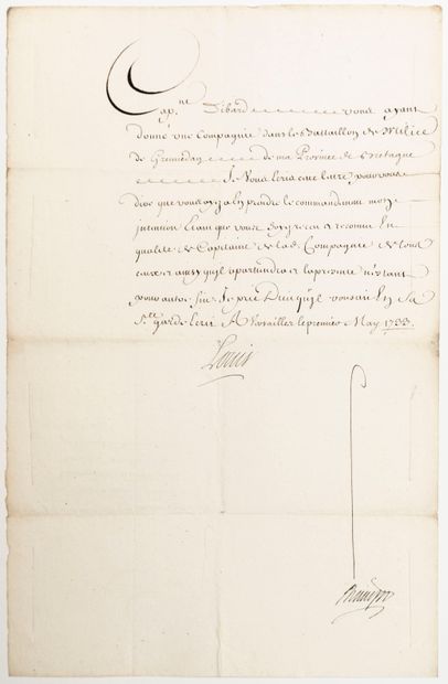 null BRITAIN. 1733. Royal letter written from VERSAILLES (Castle of) on May 1, 1733....