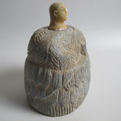 null Female idol of Bactrian style, wearing a kaunakes. Body in Lapis Lazuli, head...