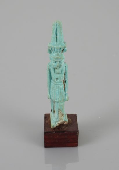 null Amulet in frit of the Goddess Nefertoum. 6cm high.

 

Anc French collection...