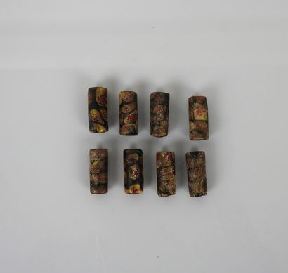 null Old millefiori beads. L approx 4 cm.