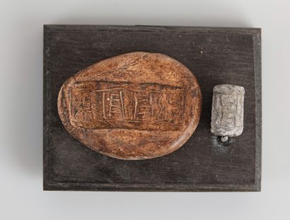 Cylinder seal in sun-baked material, probably...