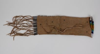 null Native American art.Bag used to store spindle and 

pipe pipe stove and also...