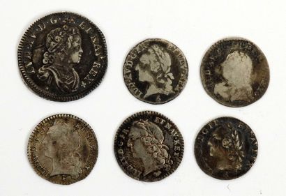 null Royal Coins

Lot of silver coins including Louis XV 1/20th ecu with band 1749...