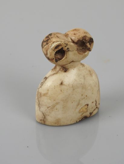 null Idol with campaniform eyes.stone.ca. 3500 B.C. Broken and glued probably repolished...