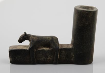 null Pipe bowl decorated with a horse.Eastern Indians.Carolina. "Graham Co" CAR EE...