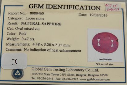 Pink gold sapphire under seal from Global...
