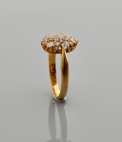 null Ring two gold, 750 MM, covered with yellow and white diamonds, can be put to...