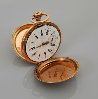 null Pocket watch ' Savonnette ' in yellow gold, 750 MM, lacks the glass, in the...
