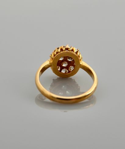 null Ring two gold, 750 MM, covered with yellow and white diamonds, can be put to...