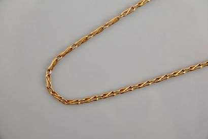 Double sautoir of yellow gold, 750 MM, length...