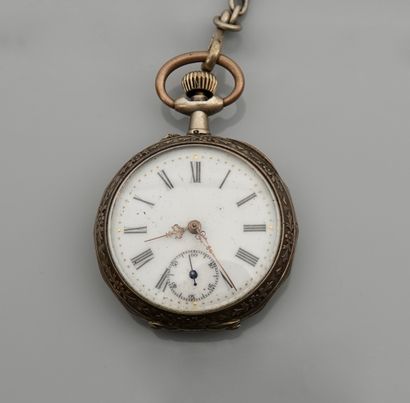 Pocket watch and its vest, silver 925 MM,...