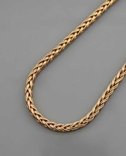 null Palm tree chain necklace in yellow gold, 750 MM, length 80 cm, eight safety...