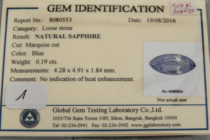 Shuttle cut sapphire under seal from Global...