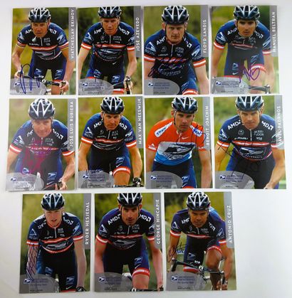 null ETATS-UNIS – Team US POSTAL 2004 - Ensemble de 20 autographes sur fiches illustrées...