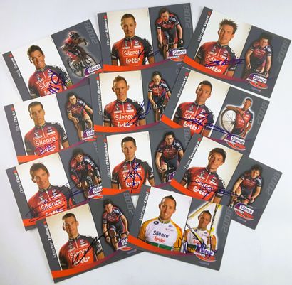 null BELGIUM - Team SILENCE LOTTO 2008 - Set of 22 autographs on illustrated cards...