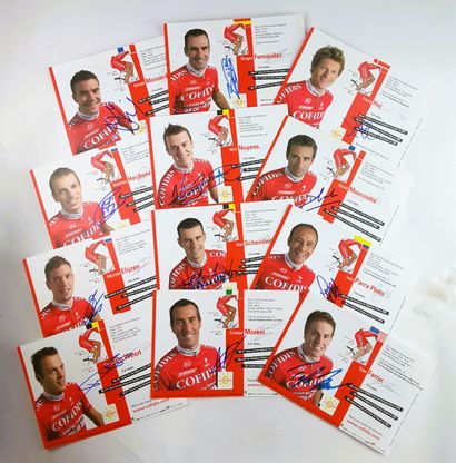 null FRANCE - Team COFIDIS 2007 - Set of 31 autographs on illustrated cards with...