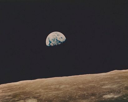  NASA. RARE. Photographie historique. Mission APOLLO 8. 1er levé de Terre observé...