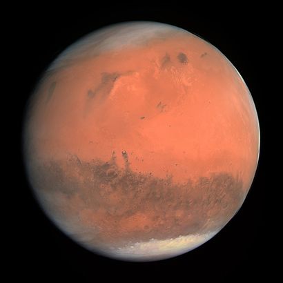null NASA. LARGE FORMAT. True color image of Mars taken by the OSIRIS instrument...
