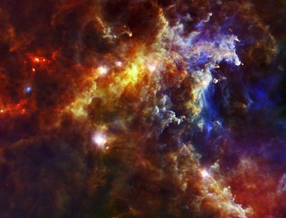 null LARGE FORMAT. Nasa. In the Rosette Nebula, a large yellow arc can be seen, which...