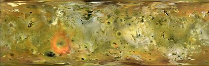 null NASA. LARGE FORMAT. Unfolded plan of the Moon Io. Io is the most volcanically...