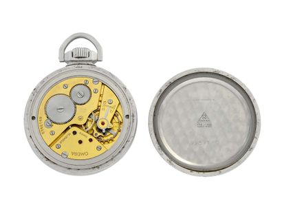 OMEGA Waterproof" pocket watch Staybrite steel pocket watch with mechanical movement....