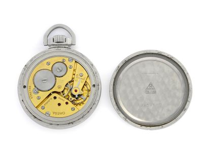 OMEGA Waterproof" pocket watch Staybrite steel pocket watch with mechanical movement....