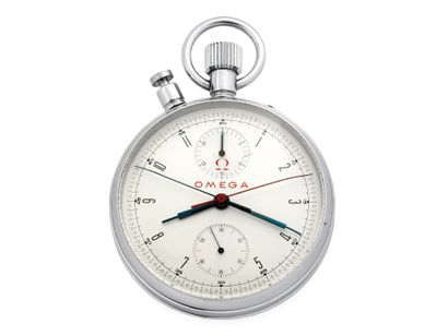 OMEGA Chronographe Olympic Montre chronographe à rattrapante de poche en acier chromé...