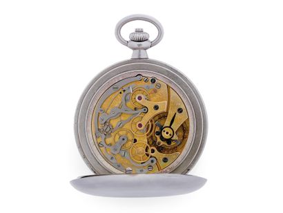 OMEGA Chronographe de poche Montre chronographe de poche en acier à mouvement mécanique....