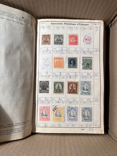 1 Carton Carnets d'échange très bien remplis (60 grands et 22 petits). France, Colonies...