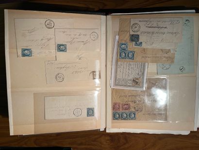  8 Binders or foldersLettres de France Classique including n°1, n°3, n°35, Stamps...