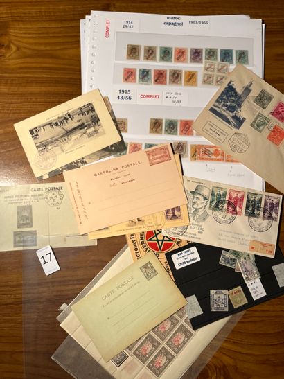 null 1 PochetteMaroc Espagnol Tanger dont séries complètes, timbre signé, variétés,...