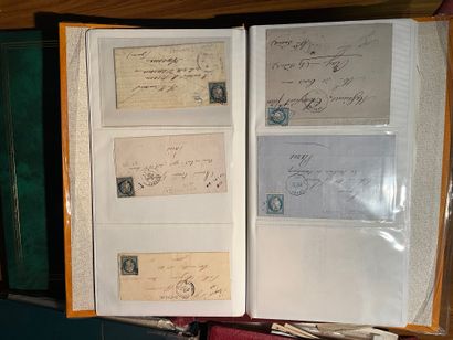  8 Binders or foldersLettres de France Classique including n°1, n°3, n°35, Stamps...