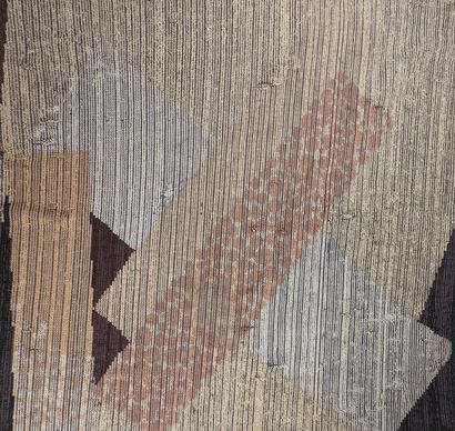 null Jean DUNAND (after a cardboard of)

	Carpet with square wool body with brown,...