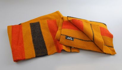 null 
HERMES Paris 




Two Rocabar woolen scarves (some minor wear from moths)




Size...