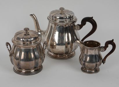 null Tea service coffee egoiste silver 925/1000e (Minerve) including 3 pieces including...