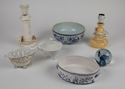 null Handle of porcelains, ceramics and various including

2 feet of lamp, 2 planters,...