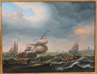 Frans Swagers (1756-1836) 
Marine sous un...